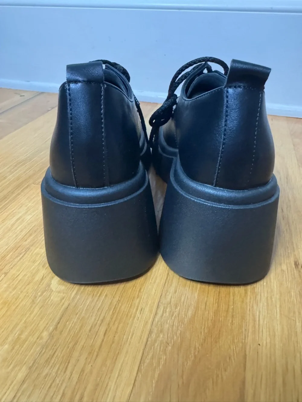 ALGF NEW Black Chunky Platform Oxford Shoes Size 7.5